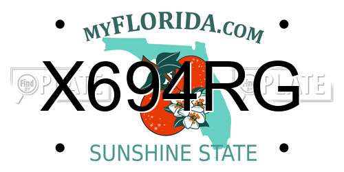 X694RG Florida License Plate