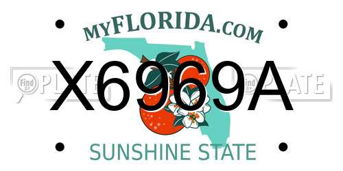 X6969A Florida License Plate