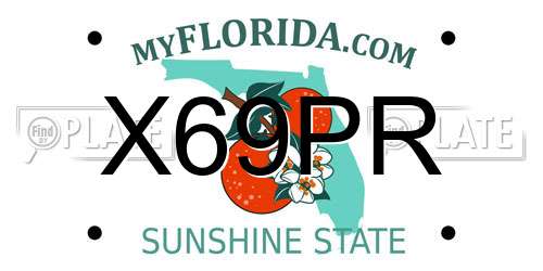 X69PR Florida License Plate