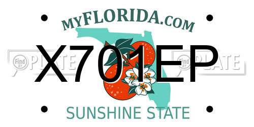 X701EP Florida License Plate