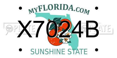 X7024B Florida License Plate