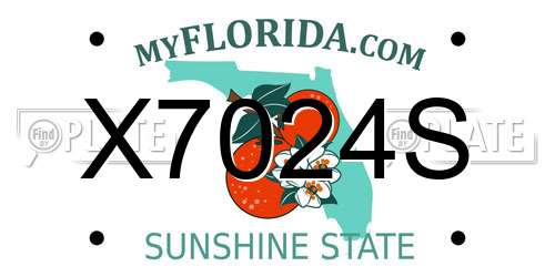 X7024S Florida License Plate