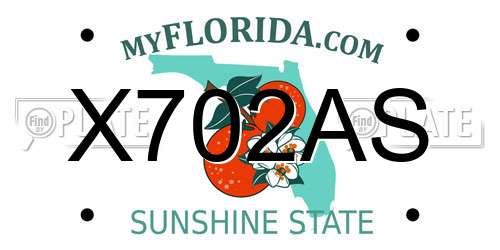 X702AS Florida License Plate