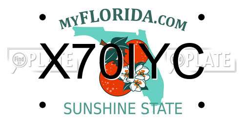 X70IYC Florida License Plate