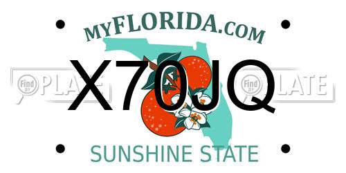 X70JQ Florida License Plate