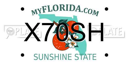 X70SH Florida License Plate