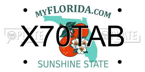 X70TAB Florida License Plate