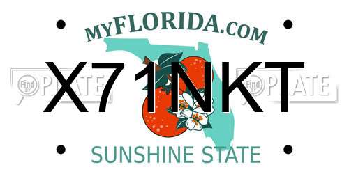 X71NKT Florida License Plate