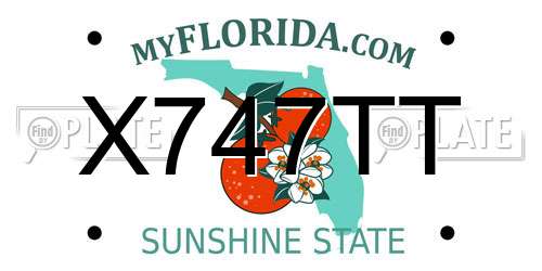 X747TT Florida License Plate