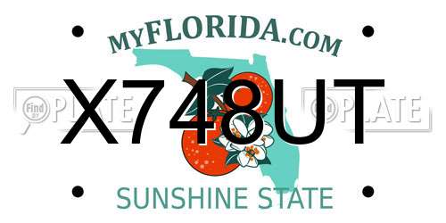 X748UT Florida License Plate
