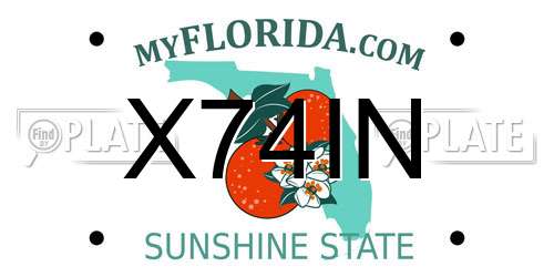 X74IN Florida License Plate