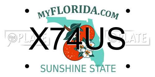 X74US Florida License Plate