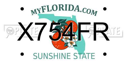X754FR Florida License Plate