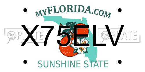 X75ELV Florida License Plate
