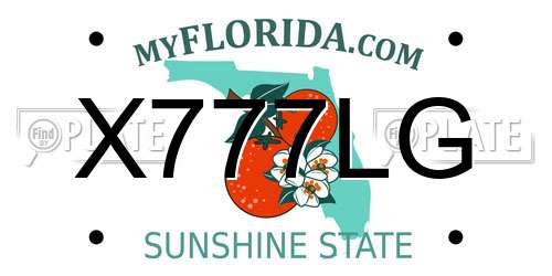 X777LG Florida License Plate
