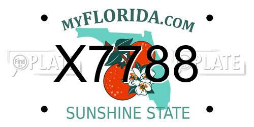 X7788 Florida License Plate