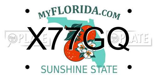 X77GQ Florida License Plate