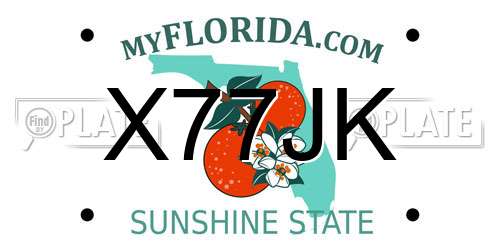X77JK Florida License Plate