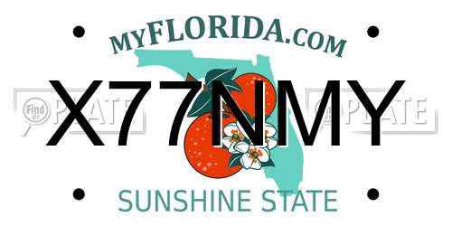 X77NMY Florida License Plate