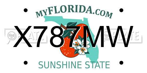X787MW Florida License Plate