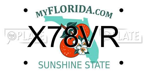 X78VR Florida License Plate