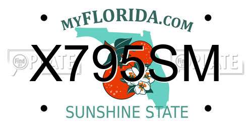 X795SM Florida License Plate