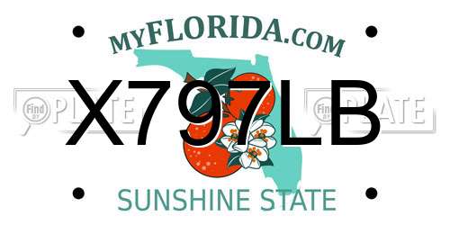 X797LB Florida License Plate