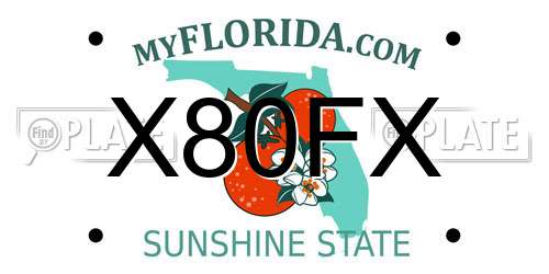 X80FX Florida License Plate