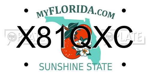 X81QXC Florida License Plate