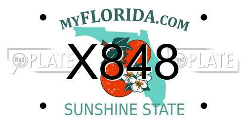 X848 Florida License Plate
