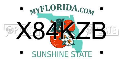 X84KZB Florida License Plate