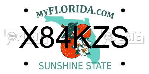 X84KZS Florida License Plate