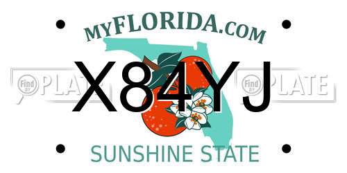 X84YJ Florida License Plate