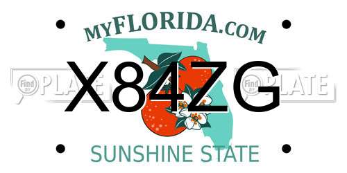 X84ZG Florida License Plate