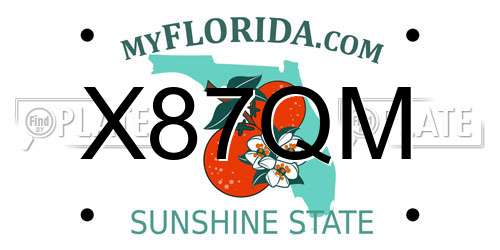 X87QM Florida License Plate