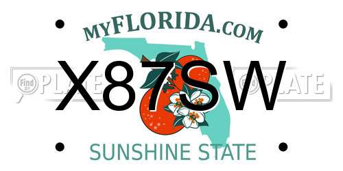 X87SW Florida License Plate