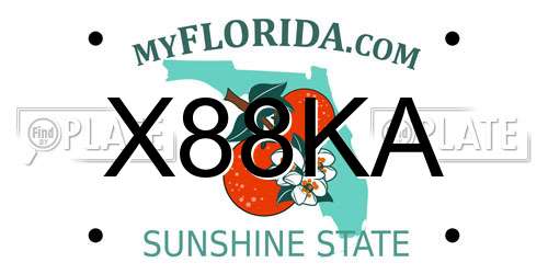 X88KA Florida License Plate