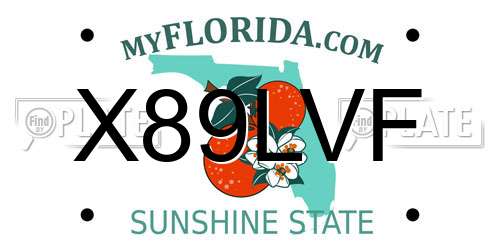 X89LVF Florida License Plate
