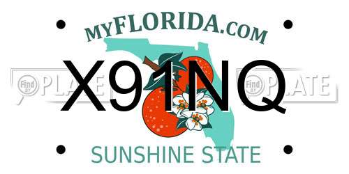 X91NQ Florida License Plate