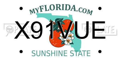 X91VUE Florida License Plate