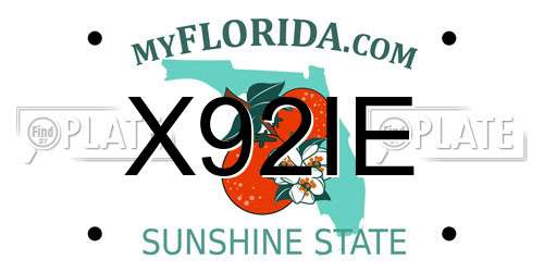 X92IE Florida License Plate