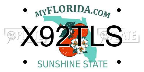 X92TLS Florida License Plate