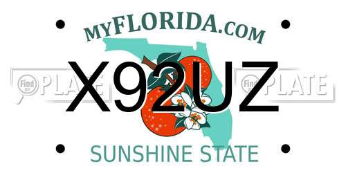 X92UZ Florida License Plate