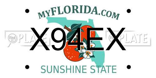 X94EX Florida License Plate