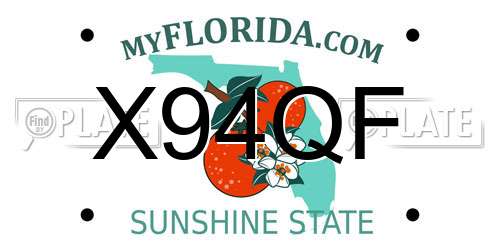 X94QF Florida License Plate