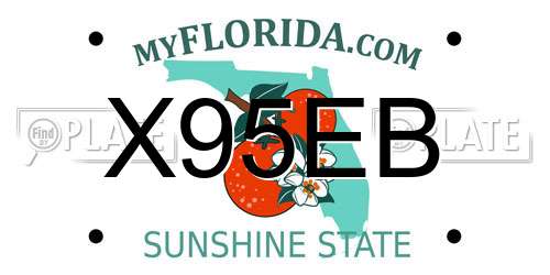 X95EB Florida License Plate