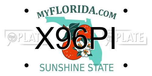 X96PI Florida License Plate