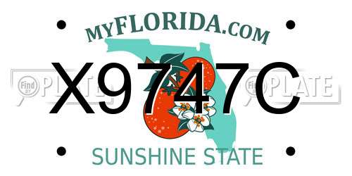 X9747C Florida License Plate