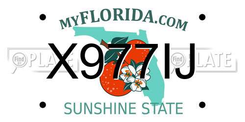 X977IJ Florida License Plate