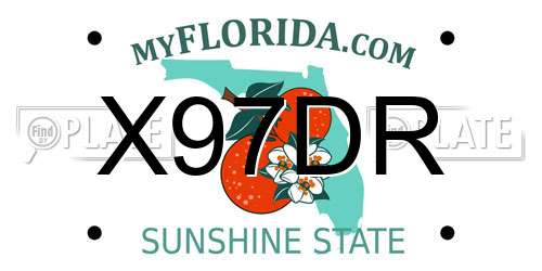 X97DR Florida License Plate